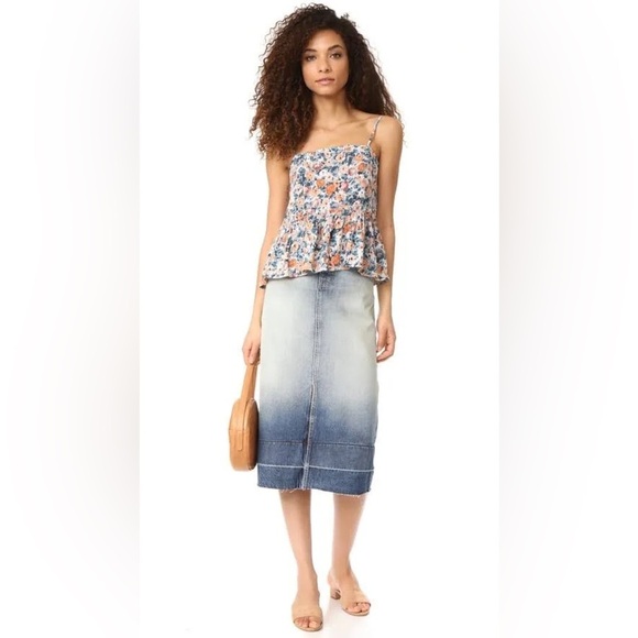 Current/Elliott The Slit Midi Denim Skirt 28 EUC - Picture 7 of 11